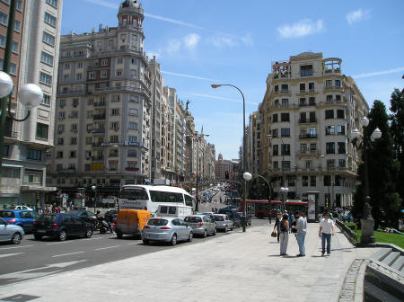 Gran Via Street in Madrid Spain