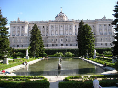 Royal Palace Gardens in Madrid Spain